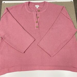 Heyson Womens Pink Knit 4 button Sweater 3X